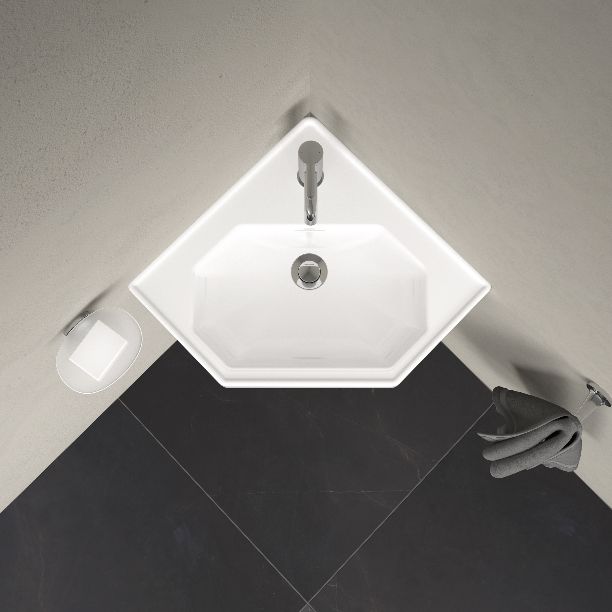 1930 hörntvättställ i en antik design från Duravit.
