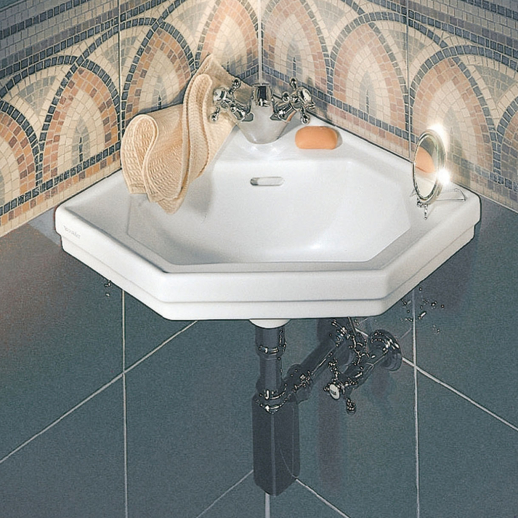 1930 hörntvättställ i en antik design från Duravit.