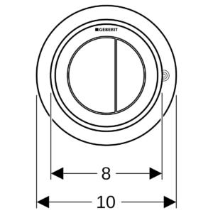 Omega10 ritning på spolknapp från Geberit.