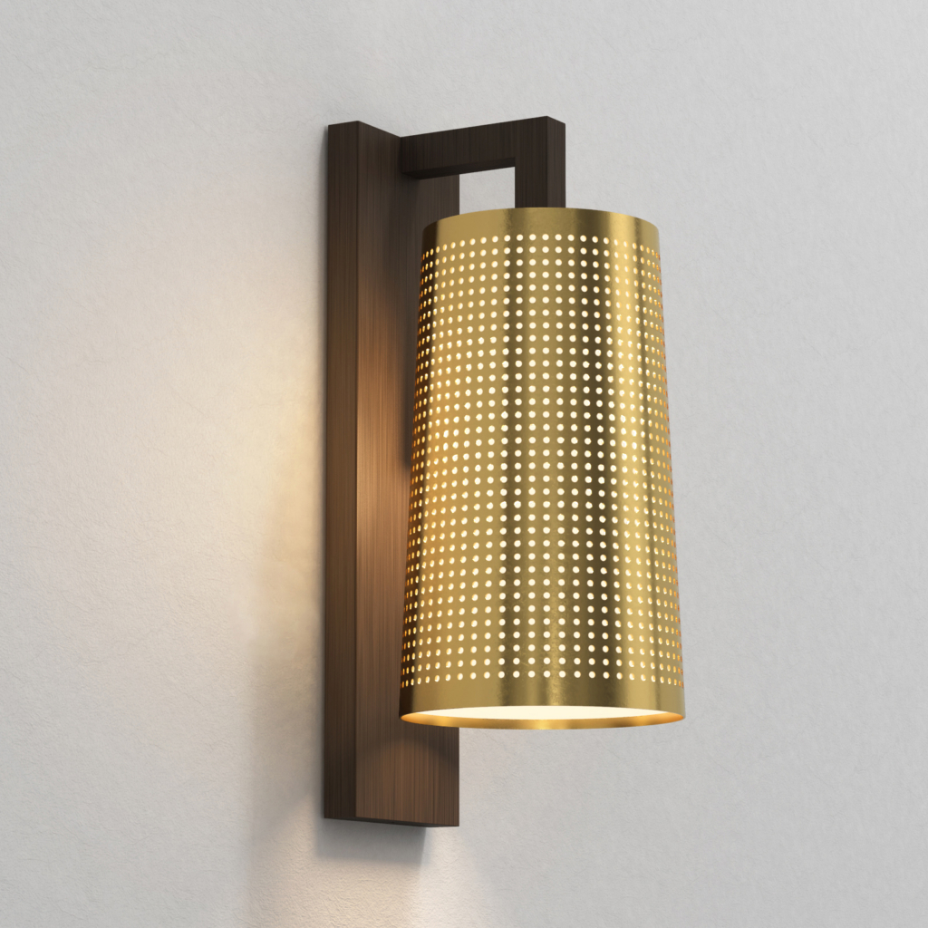 Cone 195 lampskärm på en vägglampa.