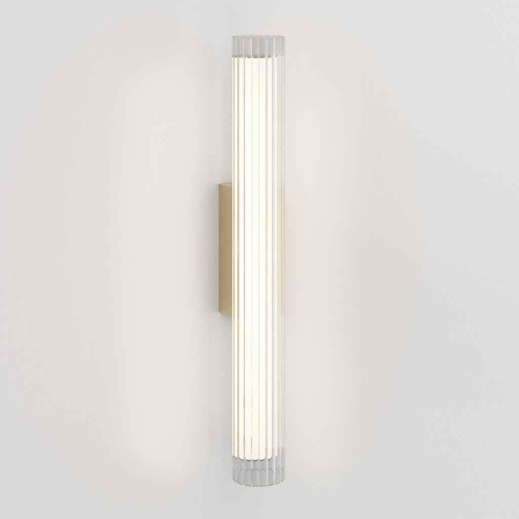 io 665 vägglampa i glas i en cyliderform.