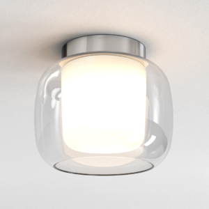 Modern taklampa, Aquina Ceiling 240 i krom med glasdesign