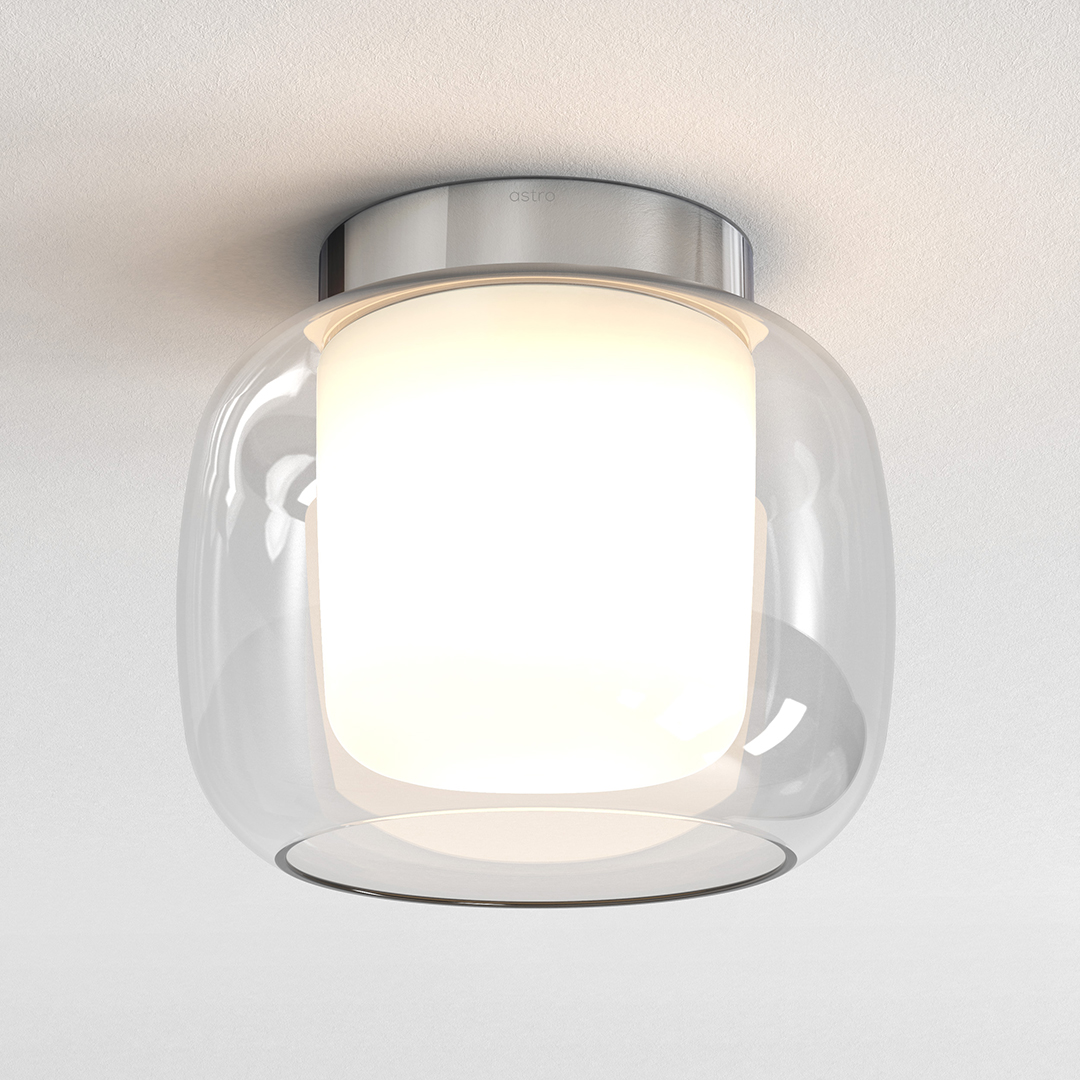 Modern taklampa, Aquina Ceiling 240 i krom med glasdesign
