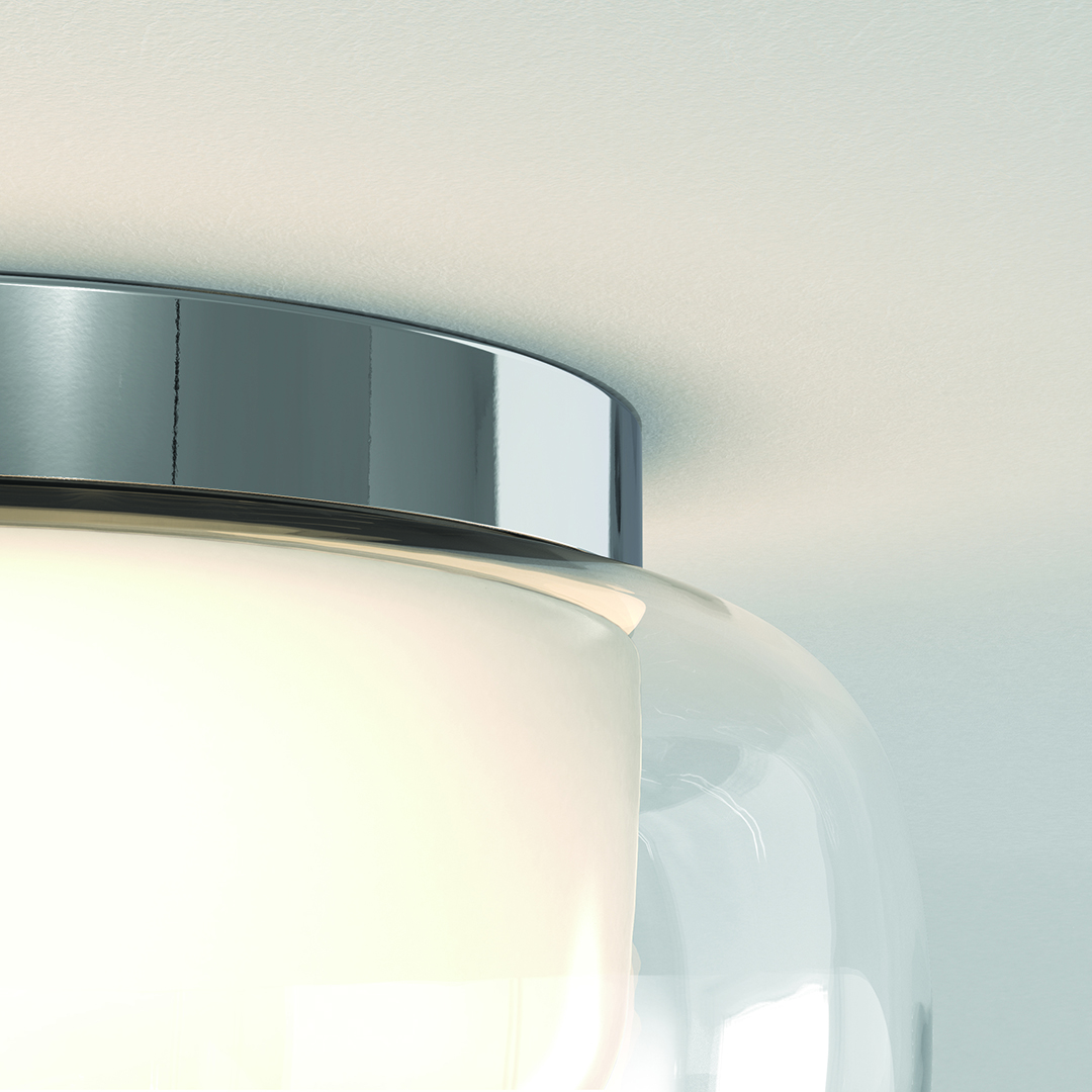 Modern taklampa, Aquina Ceiling 360 i krom med glasdesign