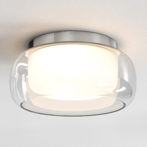 Modern taklampa, Aquina Ceiling 360 i krom med glasdesign