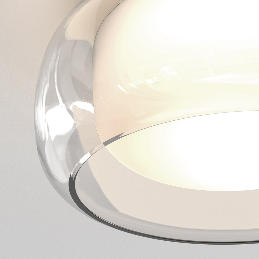 Modern taklampa, Aquina Ceiling 360 i matt svart med glasdesign
