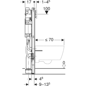 Sigma smal fixtur som ritning med alla måttangivelser.