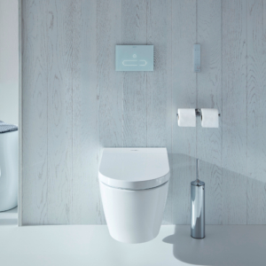 Starck f Pro SensoWash vägghängd toalett i ett badrum.