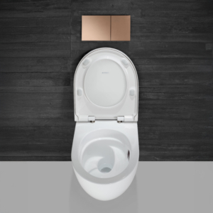 Acanto vägghängd toalettstol i ett badrum.