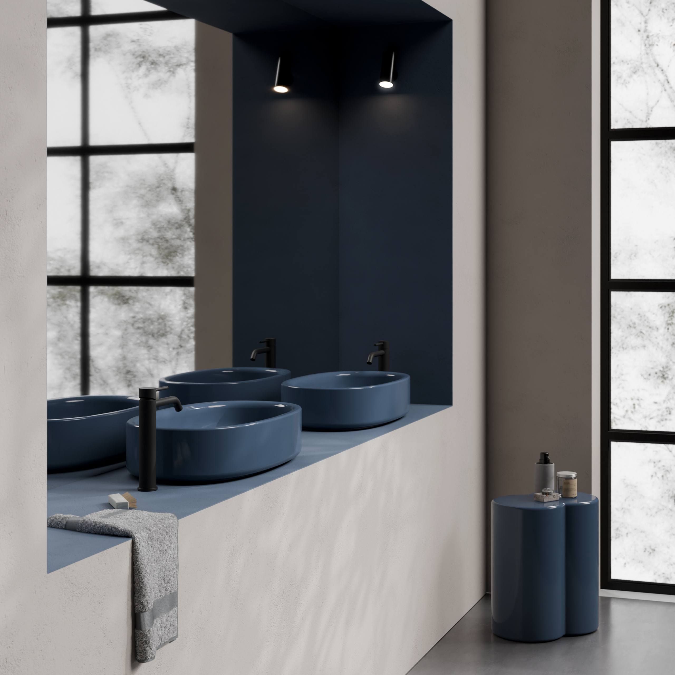 Torcello ovalt tvättställ för bänk.