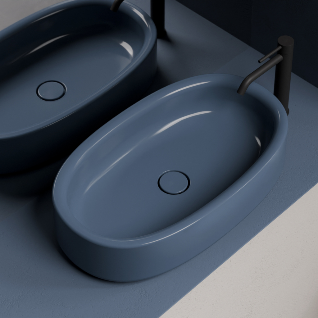 Torcello ovalt tvättställ för bänk.