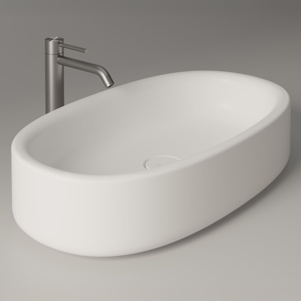 Torcello ovalt tvättställ för bänk.