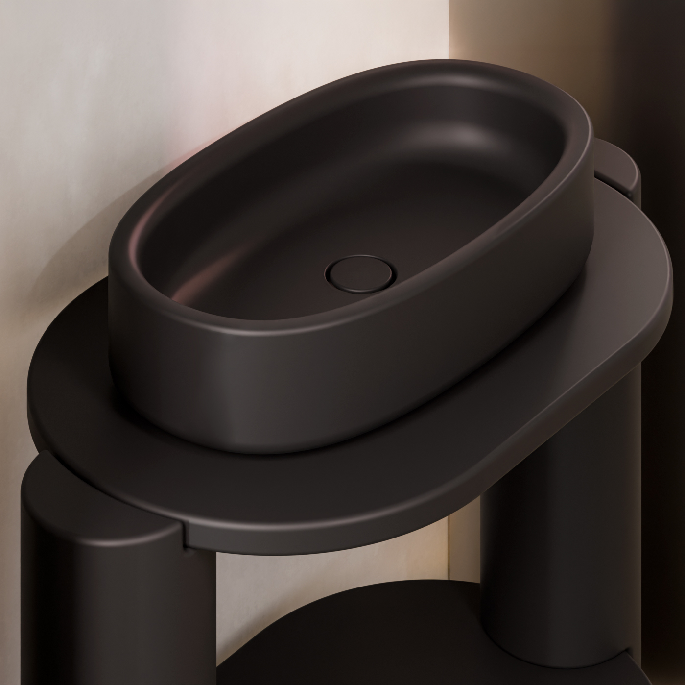 Torcello ovalt tvättställ för bänk.