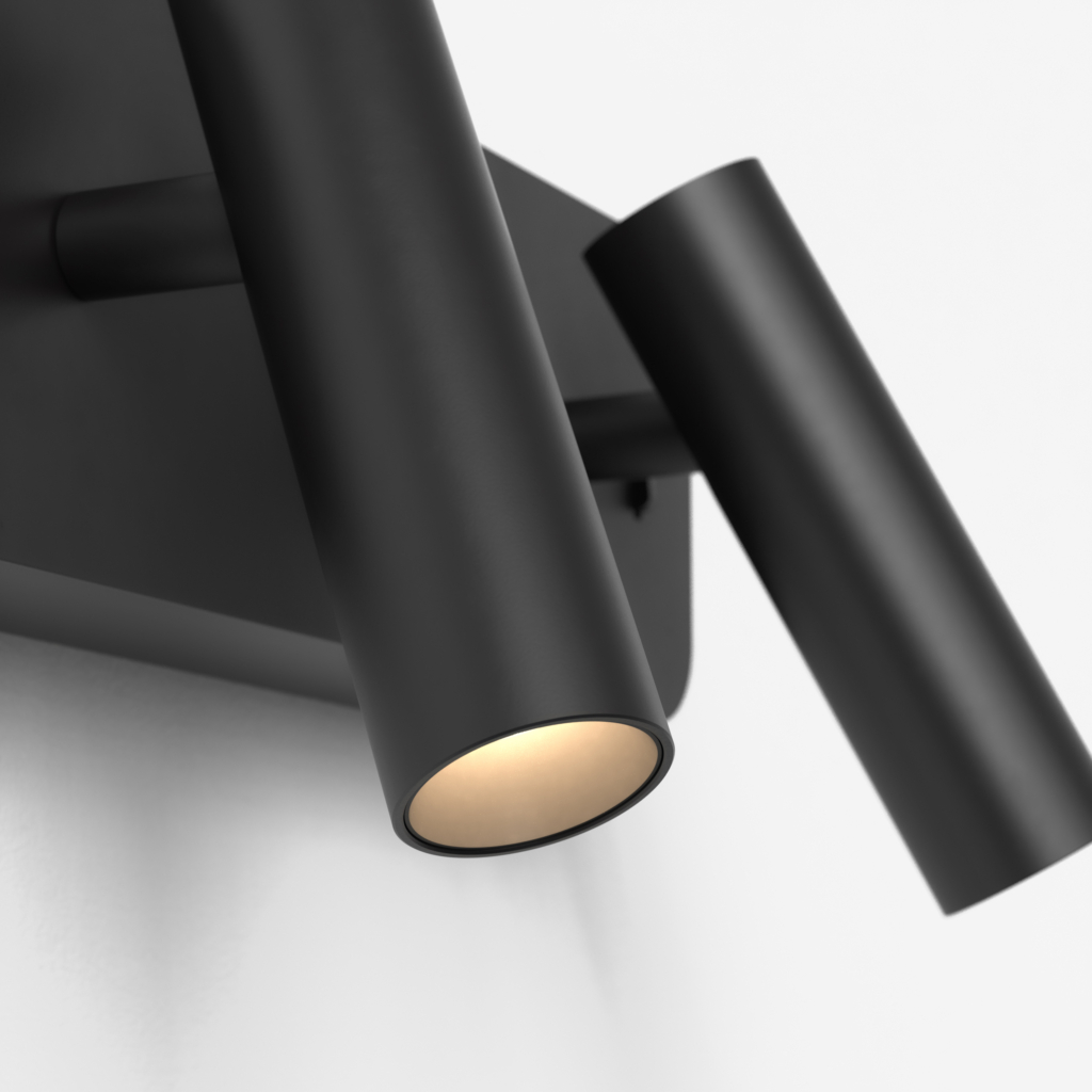 Enna Twin sänglampa, läslampa på en vägg.