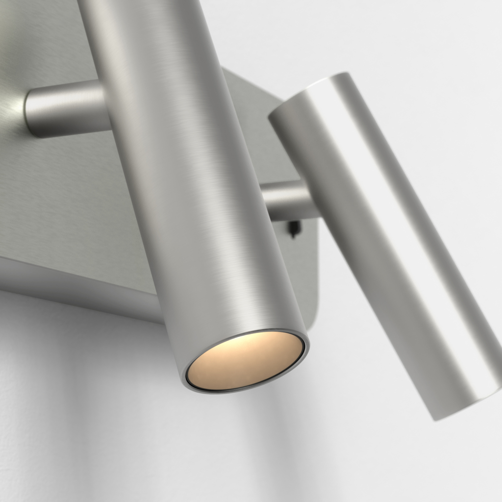 Enna Twin sänglampa, läslampa på en vägg.