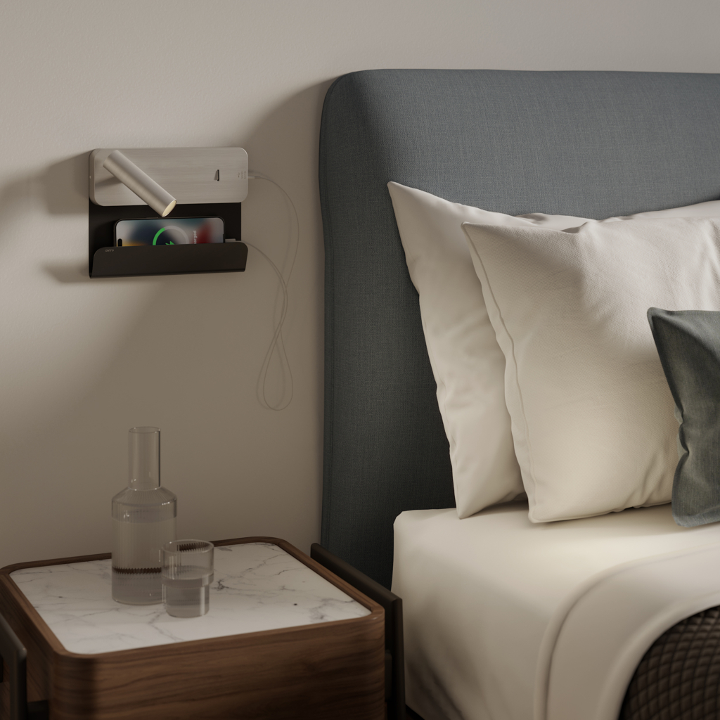 Enna USB Cradle, hylla till sänglampa.