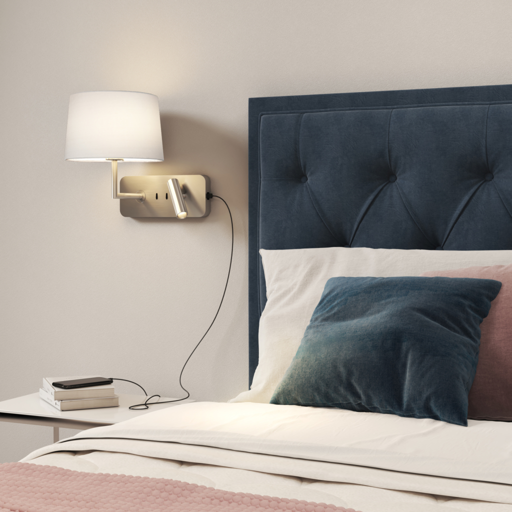 Side by Side Grande USB, sänglampa.