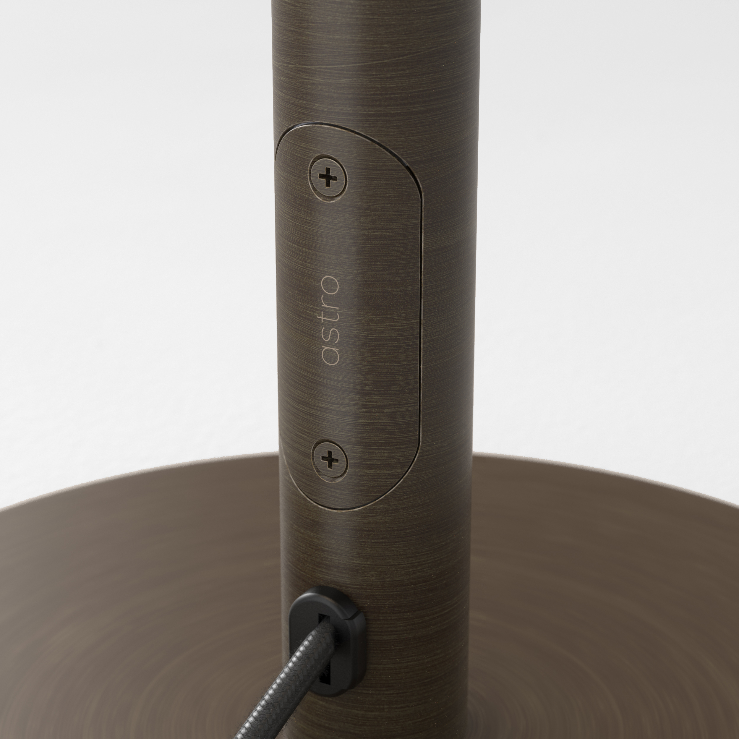 Club table bordslampa närbild på fästet.