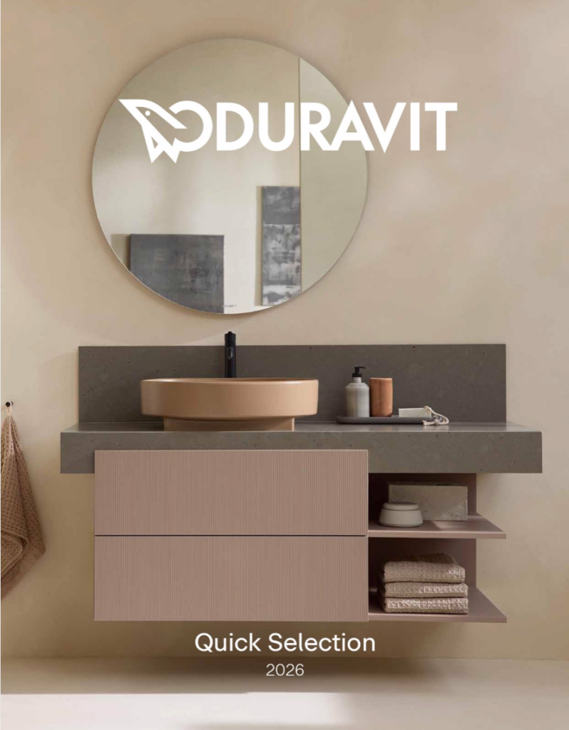 Närbild på katalog Quick Selection 2026 från Duravit.